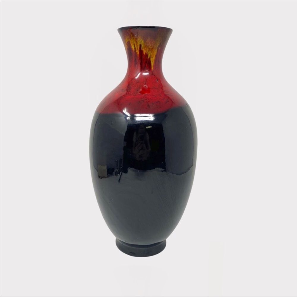 Black Red And Brown Flower Vase